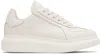 Alexander Mcqueen White Sneakers With Logo Patch On The Tongue And Embossed Logo On The Heel In Leather Woman In 9348 Off White