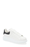 Alexander Mcqueen White Oversized Sneakers With Strass Black Spoiler In White/black/jet