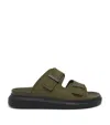 Alexander Mcqueen Logo-engraved Sandals In Green