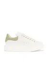 Alexander Mcqueen Oversized Leather Low-top Sneakers In Off White & Green