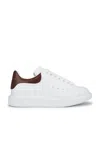 Alexander Mcqueen White Low-top Sneakers With Chunky Sole And Contrasting Heel Tab In Leather Man In Brown