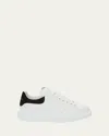 Alexander Mcqueen White Leather Sneakers With Black Suede Heel In White/black