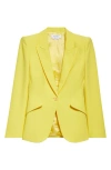 Alexander Mcqueen Mcqueen Peaked Lapel One-button Blazer In English Weld