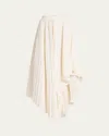 Alexander Mcqueen Pleated Asymmetric Draped Midi Skirt In Natural