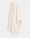 Alexander Mcqueen Pleated Asymmetric Draped Midi Skirt In Natural
