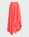 Alexander Mcqueen Pleated Asymmetric Draped Midi Skirt In Pink