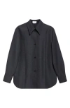 Alexander Mcqueen Mcqueen Prince Of Wales Plaid Wool & Mohair Button-up Shirt In Black - Dark Grey