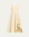 Alexander Mcqueen Scoop-neck Asymmetric Midi Dress In Waflgldmul