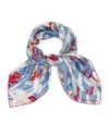 Alexander Mcqueen Hawaiin-inspired Floral-print Silk Scarf In Blue