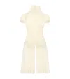 Alexander Mcqueen Silk Chiffon Pleated Top In Gold