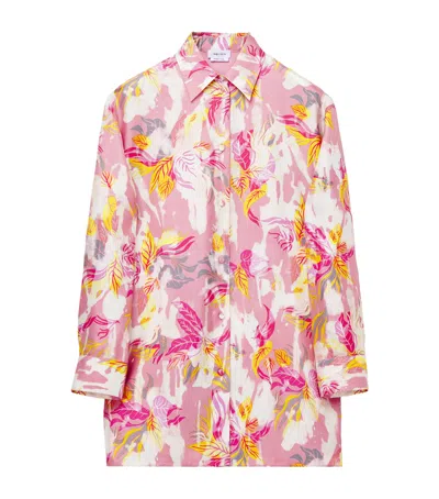 Alexander Mcqueen Silk Printed Pyjama Shirt In Purple
