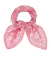 Alexander Mcqueen Silk Skull Print Scarf In Pink