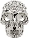 Alexander Mcqueen Silver Pave Skull Single Stud Earring In 1021