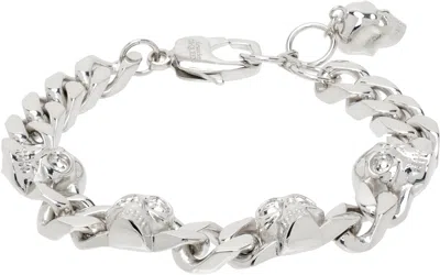 Alexander Mcqueen Silver Skull Chain Bracelet In 926