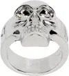 Alexander Mcqueen Silver Skull Ring In 926