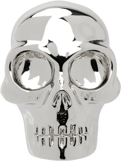 Alexander Mcqueen Silver Skull Single Stud Earring In 926