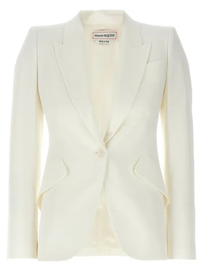 Alexander Mcqueen Single-breasted Blazer Blazer And Suits White