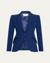 Alexander Mcqueen Single-breasted Blazer Jacket In Midniteblu
