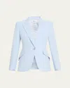 Alexander Mcqueen Single-breasted Blazer Jacket In Pearl Blue