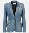 Alexander Mcqueen Single-breasted Denim Blazer In Blue