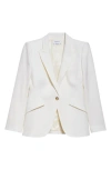 Alexander Mcqueen Mcqueen Single Breasted Wool Martingale Blazer In Bone