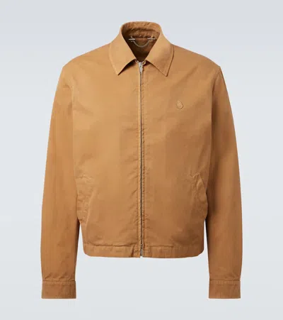 Alexander Mcqueen Embellished Washed Cotton Jacket In Sand