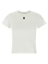 Alexander Mcqueen Women White Crewneck T-shirt With Skull Embroidery On The Front In Cotton Woman