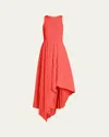 Alexander Mcqueen Sleeveless Pleated Skirt Maxi Dress In Pink