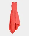 Alexander Mcqueen Sleeveless Pleated Skirt Maxi Dress In Pink