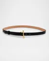 Alexander Mcqueen Sling Cross-bar Buckle Leather Belt In 1000 Black Gold