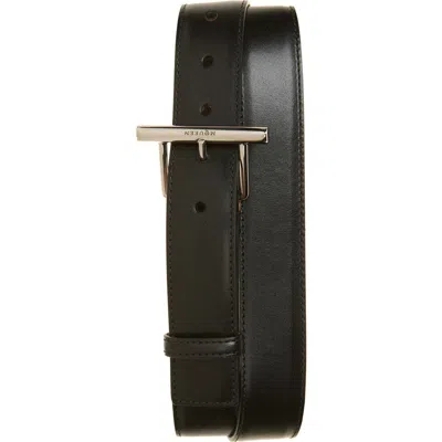 Alexander Mcqueen Mcqueen Sling Leather Belt In Black/silver
