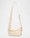 Alexander Mcqueen Sling Leather Crossbody Bag In Cream Silver