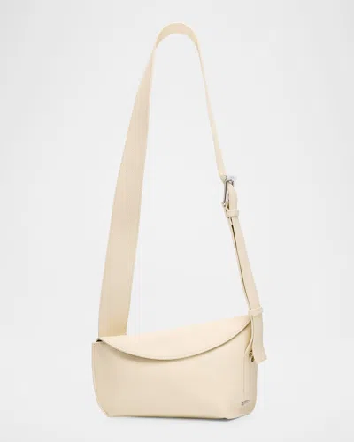 Alexander Mcqueen Sling Leather Crossbody Bag In Cream Silver