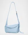 Alexander Mcqueen Sling Leather Crossbody Bag In Shirting Blue Silver