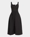 Alexander Mcqueen Sweetheart Sleeveless Fit-&-flare Midi Dress In Black