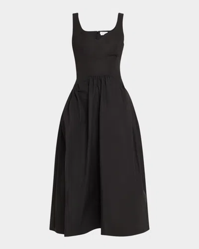Alexander Mcqueen Sweetheart Sleeveless Fit-&-flare Midi Dress In Black