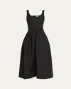 Alexander Mcqueen Sweetheart Sleeveless Fit-&-flare Midi Dress In Black