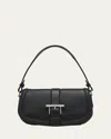 Alexander Mcqueen T-bar Buckle Leather Crossbody Bag In Black Silver