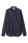Alexander Mcqueen Mcqueen T-bar Harness Denim Button-up Shirt In Blue