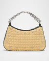 Alexander Mcqueen T-bar Mini Studded Woven Chain Top-handle Bag In Sand