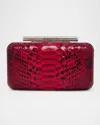 Alexander Mcqueen T-bar Python Box Clutch Bag In Fuchsia