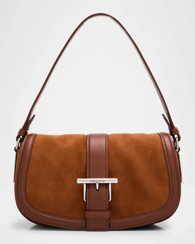 ALEXANDER MCQUEEN T-BAR SADDLE SUEDE & LEATHER CROSSBODY BAG