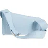 Alexander Mcqueen Sling Leather Crossbody Bag In Shirting Blue/silver