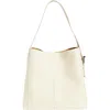 Alexander Mcqueen Mcqueen T-bar Sling Leather Tote In Cream/silver