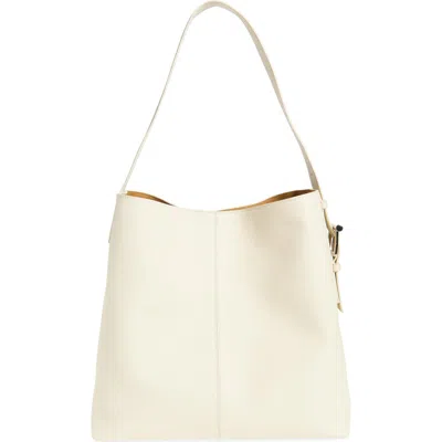 Alexander Mcqueen Mcqueen T-bar Sling Leather Tote In Cream/silver