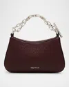 Alexander Mcqueen Textured Leather Chain Strap Mini Bag In Cranberry