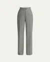 Alexander Mcqueen Wool & Mohair Pants In Black Ivory