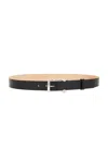 Alexander Mcqueen Twin Skull Belt 30mm In Black & Silver