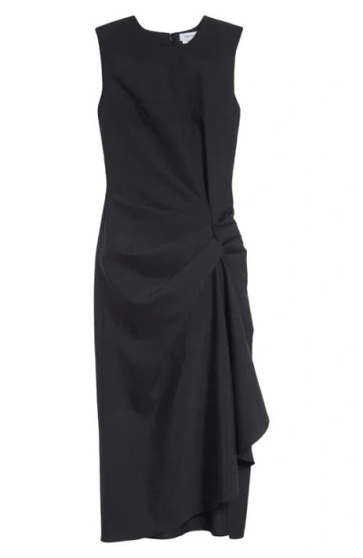Alexander Mcqueen Mcqueen Twisted Drape Sleeveless Sheath Dress In Black