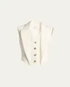 Alexander Mcqueen Tailored Sleeveless Jackets Button Detailing In Bone